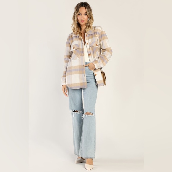 Blank NYC Mountain Top White Multi Plaid Shacket - Picture 5 of 16